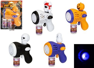 Halloween Bubble Gun 4 Asst    Pet Clamshell Box             