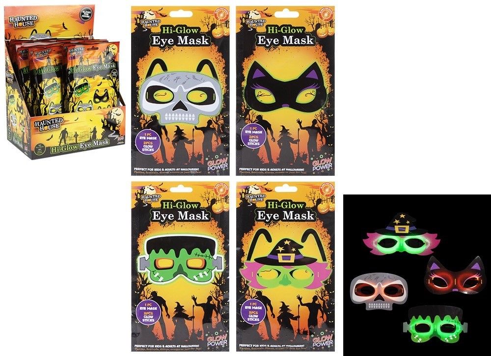 4Asstd Design Glow Mask In     24Pc Display Box 2Asstd Cols  