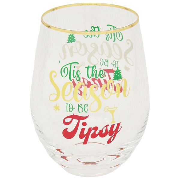 Stemless Glass Tis The Season