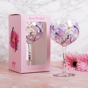 Dragonflies & Daisies Gin Glass 
