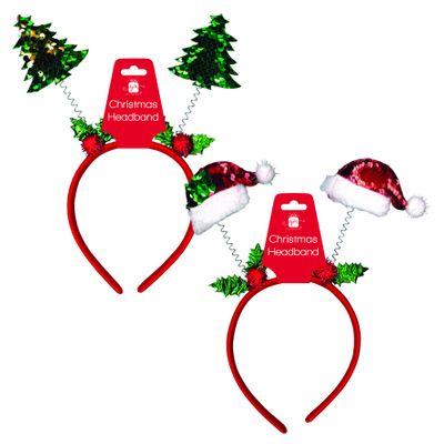 Tree and Santa Hat Headband