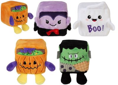 7Cm Halloween Squishy Cube     Plush 4 Asst                  