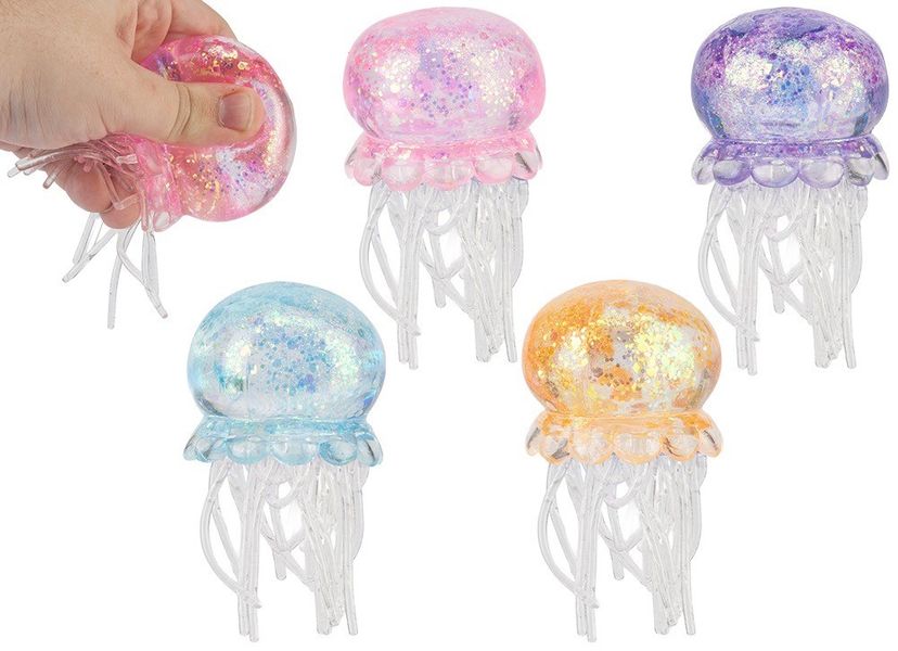4ASST 10x6CM GLITTER JELLYFISH W/MALTOSE IN COL BOX 12PCS CDU