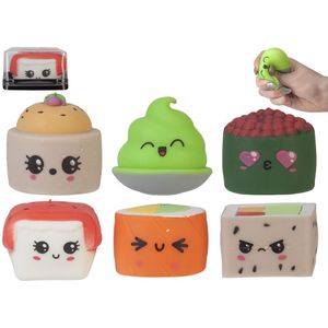 6ASST 5-6CM SUSHI SQUEESHIMI IN TRAY W/WRAP 12PC D/BOX