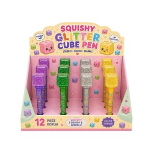 Paper Jam Maltose Glitter Squishy Cube Topped Pen 12Dbox