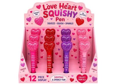 Love Heart Maltose Pastel Squishy Cube Topped Pen 12Dbox