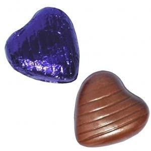 Purple Foil Milk Chocolate Hearts (10pk)