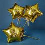 Pack of 5 Gold Star Foil Balloon Wands (9 Inch)