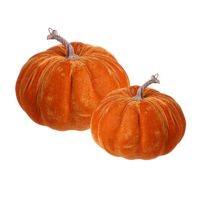 VELVET PUMPKIN SET 20CM AND 16CM