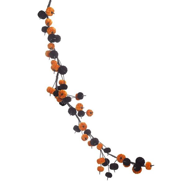 VELVET PUMPKIN BLACK AND ORANGE GARLAND