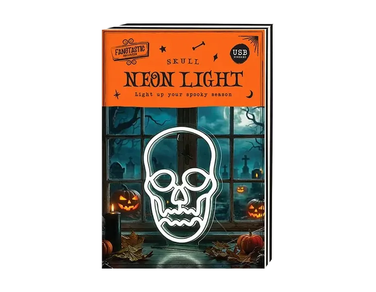 Halloween Skull Neon Light On Stand