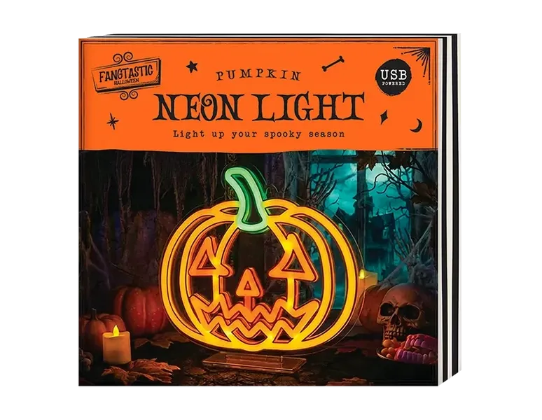 Halloween Pumpkin Neon Light On Stand