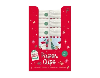 Christmas Kids Printed Paper Cups 270ml 10pk CDU