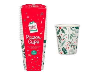 Christmas Printed Paper Cups 20pk