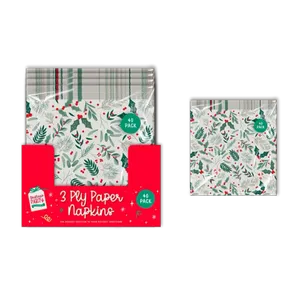 Christmas Printed 3 Ply Napkins 40pk CDU