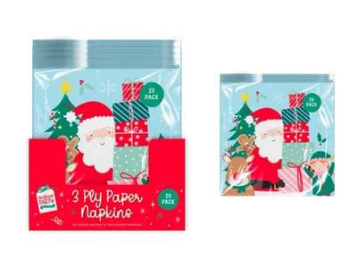 Christmas Kids Printed 3 Ply Napkins 20pk CDU