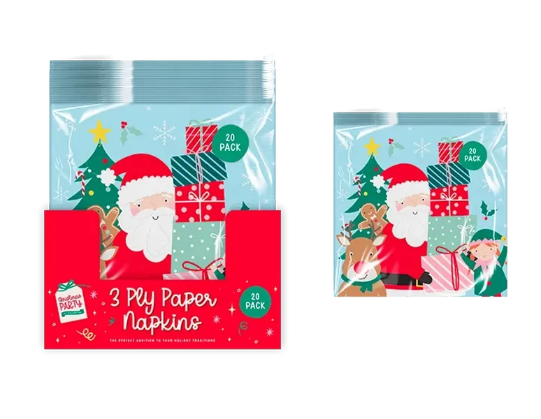 Christmas Kids Printed 3 Ply Napkins 20pk CDU