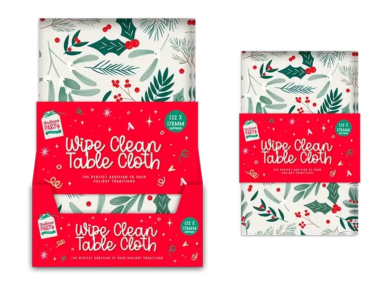 Christmas Printed Wipe Clean Tablecloth 132 x 178cm CDU