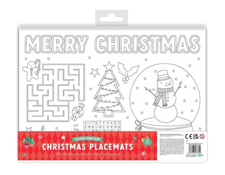 Christmas Colour In Your Own Placemat 6pk