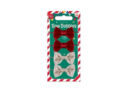 Christmas Bow Bobbles 4pk