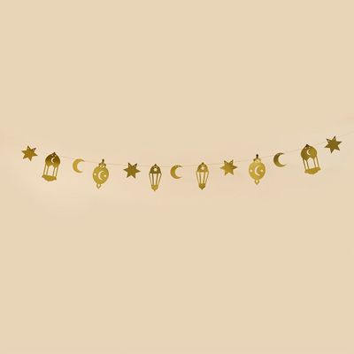 Gold Ramadan Card Garland 