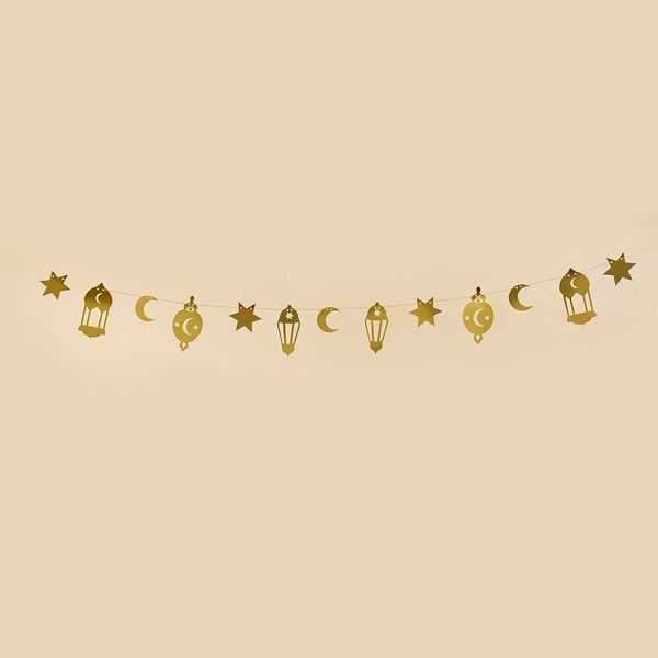 Gold Ramadan Card Garland 