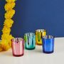 Pack of 12 Bright Coloured Glass Candle Holders