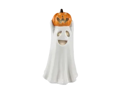 Halloween LED Ghost With Pumpkin