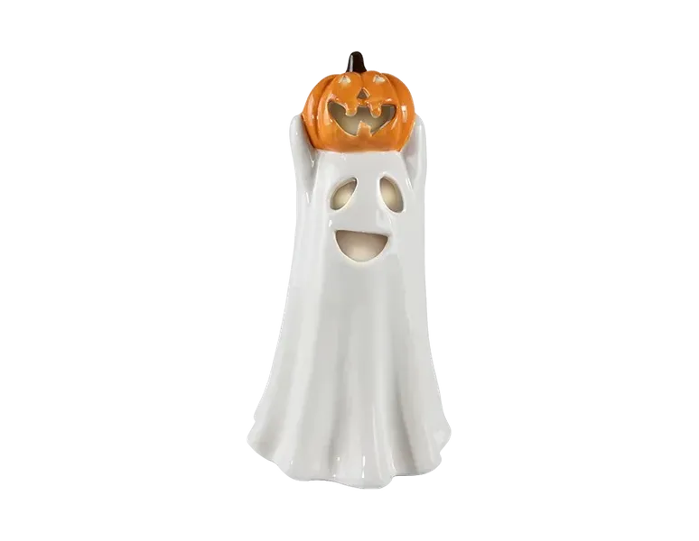 Halloween LED Ghost With Pumpkin