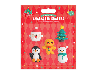 Christmas Character Erasers 5pk
