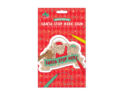Colour Your Own Santa Stop Here Sign