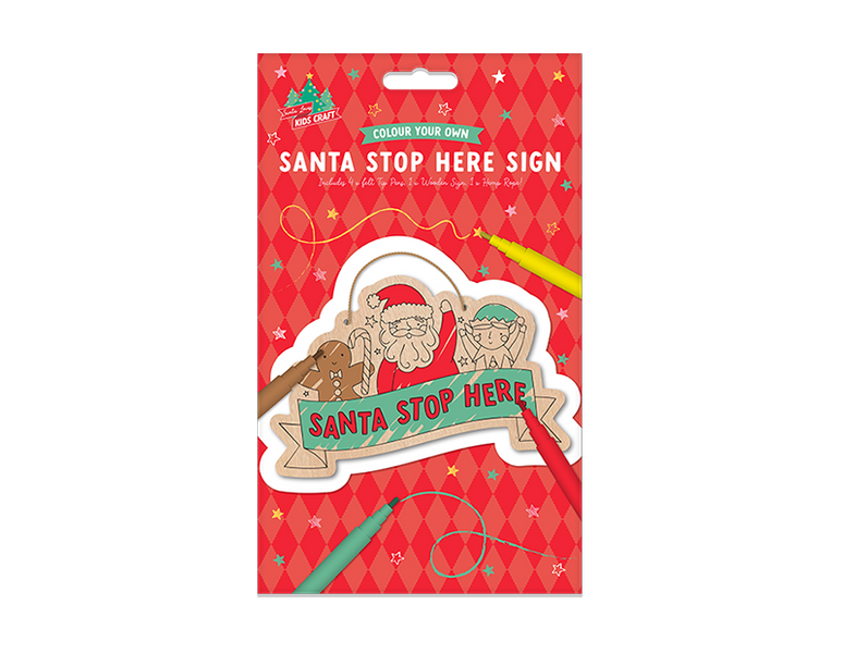 Colour Your Own Santa Stop Here Sign