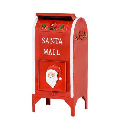 65cm Santa Mail Box Red/White