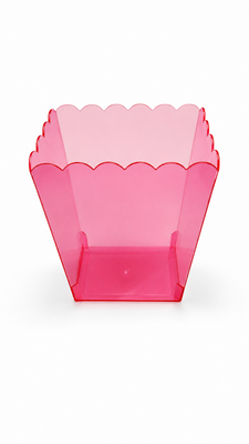 Cerise Acrylic Tapered Vase (H: 15cm W 14x10cm)