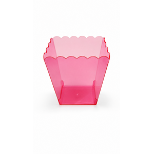 Cerise Acrylic Tapered Vase (H: 15cm W 14x10cm)