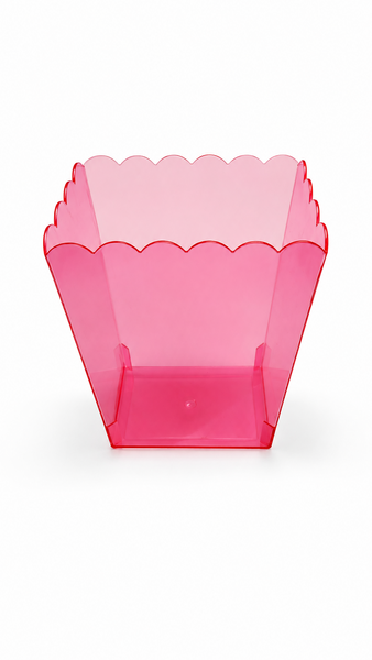 Cerise Acrylic Tapered Vase (H: 15cm W 14x10cm)