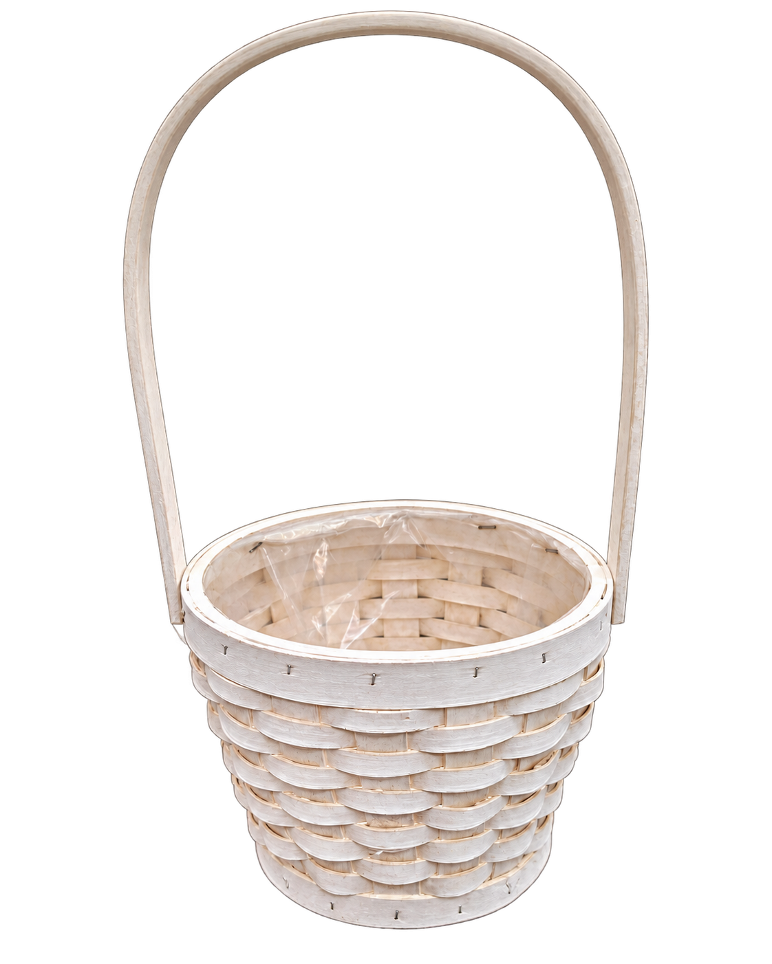 Whitewash Round Cottage Basket