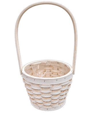 Whitewash Round Cottage Basket