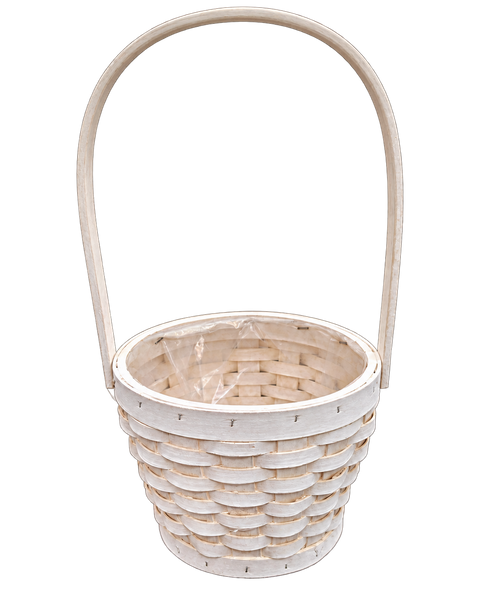 Whitewash Round Cottage Basket