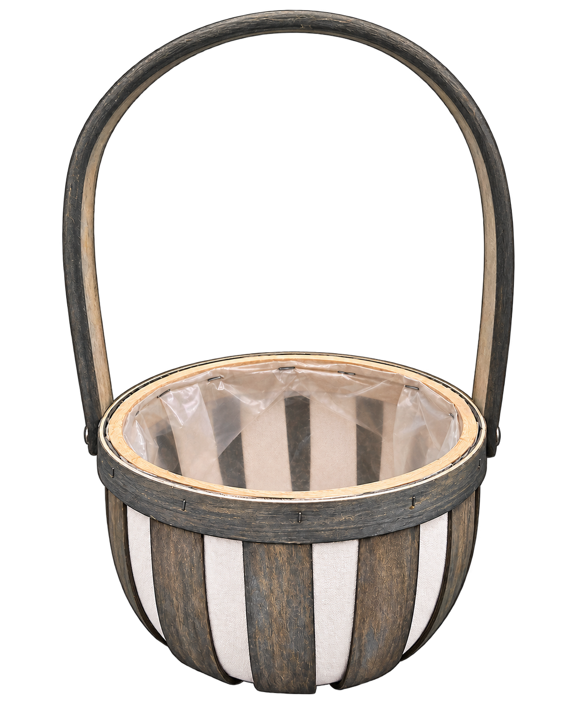Two Tone Round Softwood Basket