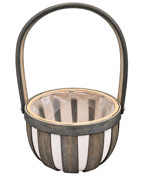 Two Tone Round Softwood Basket