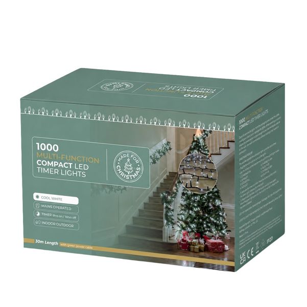 LED String Lights Twinkle Effect  1000 - Cool White - Length 2250cm