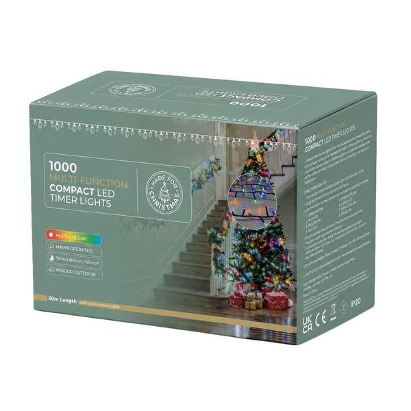 LED String Lights Twinkle Effect 1000 - Multi - Length 2250cm