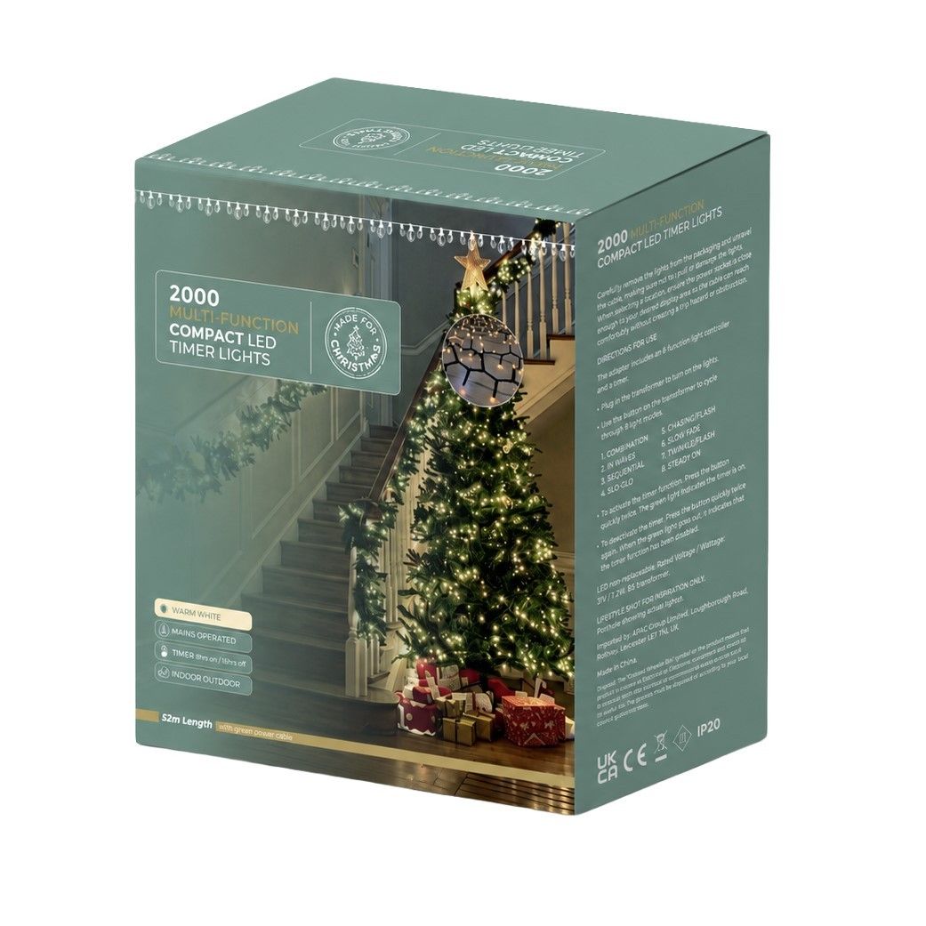 LED String Lights Twinkle Effect 2000 - Warm White - Length 4500cm