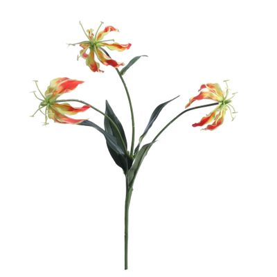 Gloriosa Spray w/3 Flowers Orange (50cm)