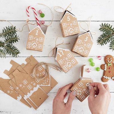 GINGERBREAD HOUSE CHRISTMAS ADVENT CALENDAR BOXES - LET IT SNOW