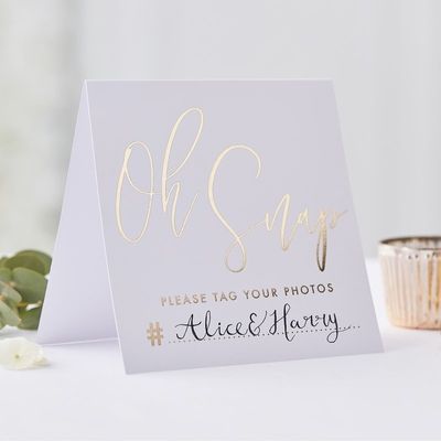 Gold Wedding -Instagram Tent Cards - Gold