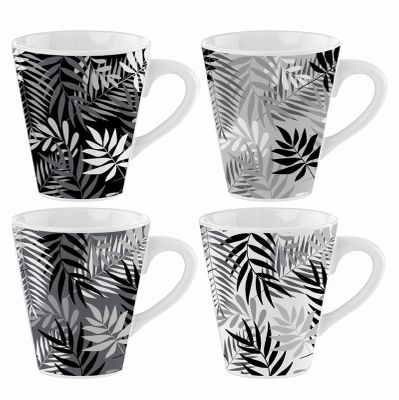 Black & White Leaf Design Mugs
