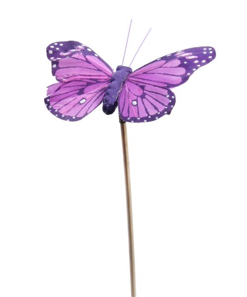 Bag x 12 Purple Butterfly on 50cm pick