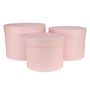 Pale Pink Hat Box (Set of 3) (Largest - D19 x H14.4cm)